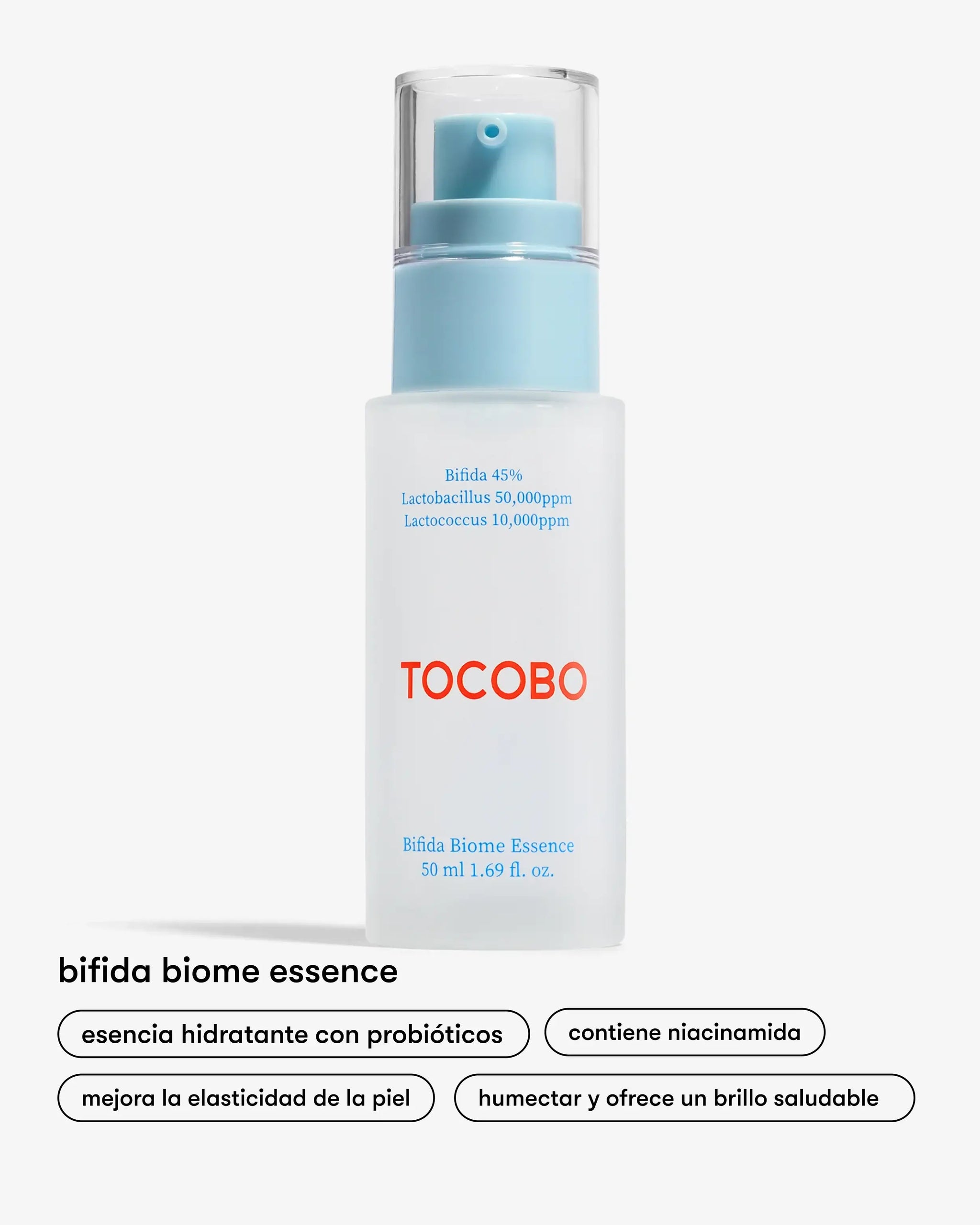 esencia hidratante con probióticos de Tocobo en Momiji Beauty. Esta esencia innovadora combina los beneficios probióticos con ingredientes hidratantes para promover una piel equilibrada y radiante. Formulada con una mezcla única de probióticos que fortalecen la barrera cutánea y mantienen el equilibrio natural de la piel, esta esencia proporciona una hidratación profunda y duradera. Aplícala después de la limpieza para preparar tu piel para los siguientes pasos de tu rutina de cuidado facial. 