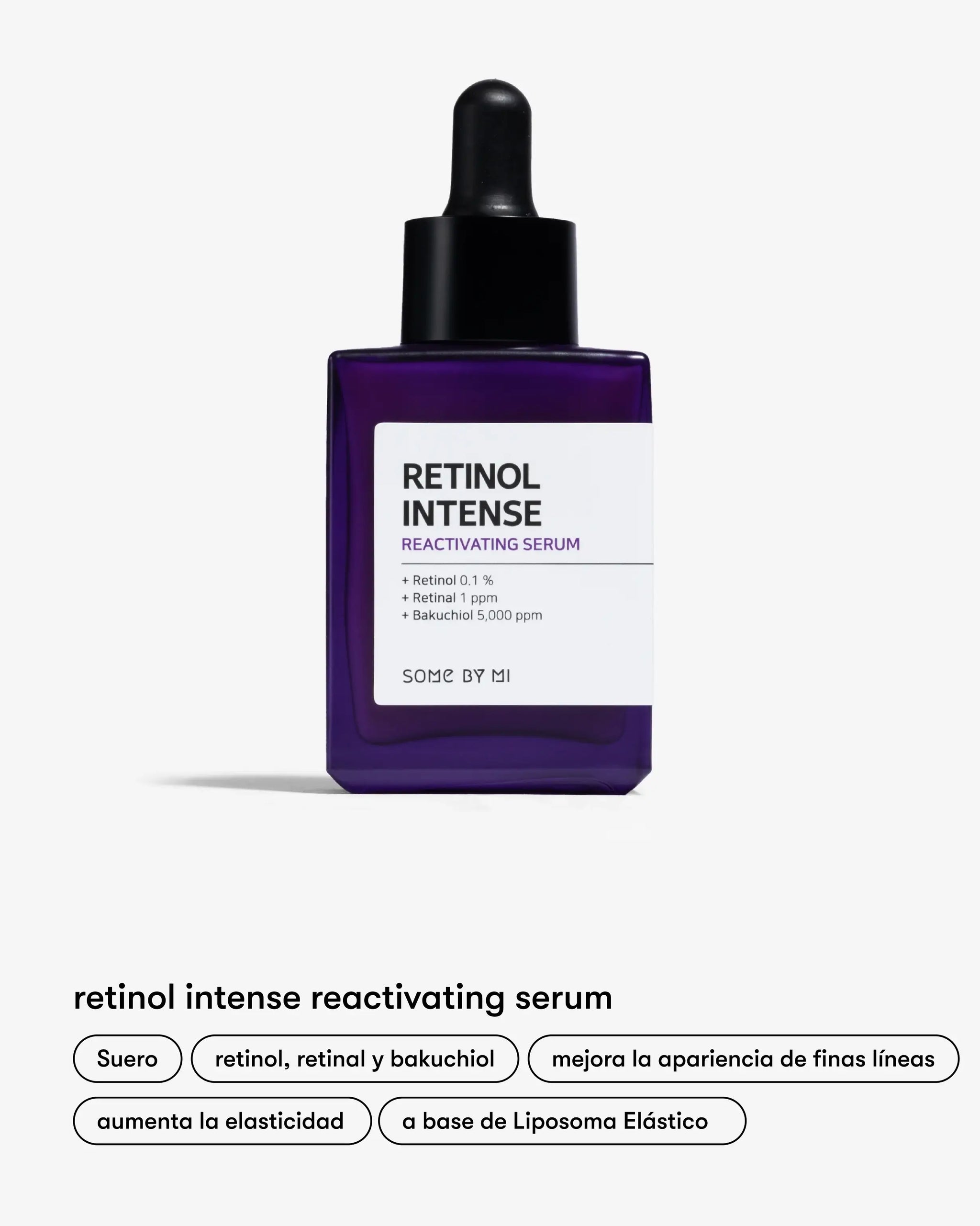 Suero Vegano de Retinol de Some By Mi en Momiji Beauty, una opción rejuvenecedora para una piel más suave y radiante. Formulado con retinol vegano, este suero ayuda a reducir la apariencia de líneas finas, arrugas y manchas oscuras, promoviendo una tez más uniforme y juvenil. Además, su fórmula ligera y de rápida absorción es adecuada para todo tipo de piel, incluidas las sensibles. 