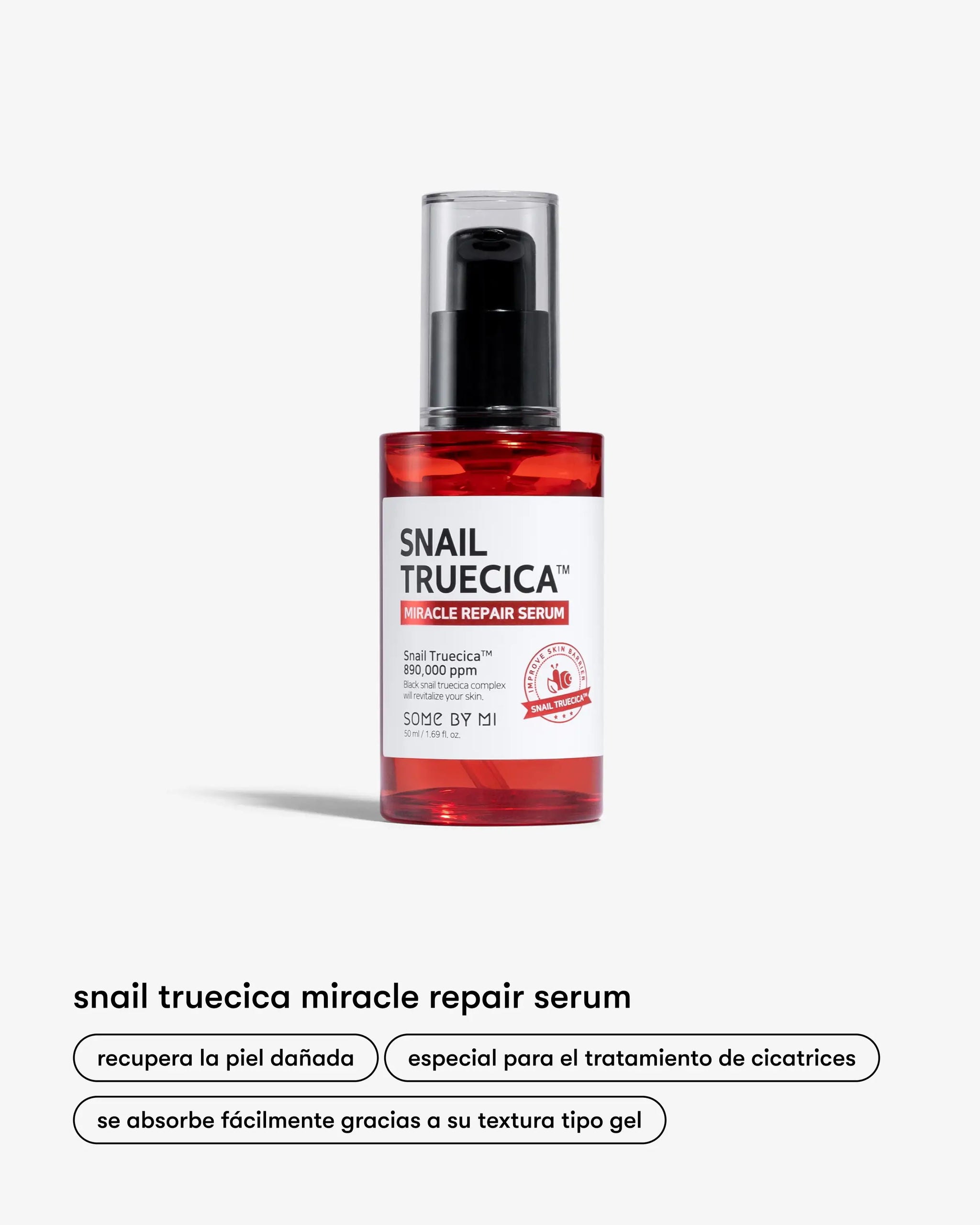 Suero Reparador de Baba de Caracol de Some By Mi en Momiji Beauty, una opción rejuvenecedora para una piel revitalizada y radiante. Formulado con baba de caracol, este suero ayuda a reparar y regenerar la piel dañada, promoviendo una tez más suave, firme y elástica. Además, su fórmula ligera y de rápida absorción es adecuada para todo tipo de piel, incluidas las sensibles. 