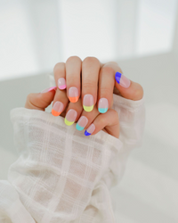 Descubre la belleza innovadora de nuestras láminas de gel Rainbow French Ohora, diseñadas para transformar tu experiencia de manicura. Con la perfección del nail art al alcance de tus manos, con un toque vibrante y duradero a tus uñas. Disfruta de una manicura impecable con el estilo único de Ohora, fusionando calidad y moda para realzar tu belleza.