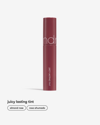 Tinta labial Juicy Lasting en tono Almond Ros Rom-nd en Momiji Beauty. Ofrece un color vibrante y duradero, infundido con el encanto de los almendros en flor. Con un acabado jugoso que resalta la belleza natural de tus labios. Esta tinta labial ofrece una experiencia sensorial incomparable que se desliza suavemente sobre tus labios, dejándolos suaves, hidratados y radiantes. 